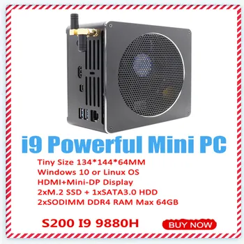 Eglobal Игровой мини-ПК i9 9880H 8-ядерный 16 Потоков Макс 64 ГБ DDR4 2666 МГц Мини-ПК Сервер Win10 Pro AC Wifi 4K HDMI Mini DP