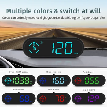 GPS-спидометр G9, светодиодный автоматический HUD-дисплей, бортовой компьютер, проектор сигнализации скорости автомобиля для всех автомобилей