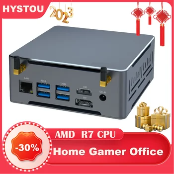 HYSTOU 2023 Крутой Супер Домашний Офис Высокого Класса AMD R-yzen 7 3750H DDR4 16G 512G SSD 4K Настольный Игровой компьютер Mini PC