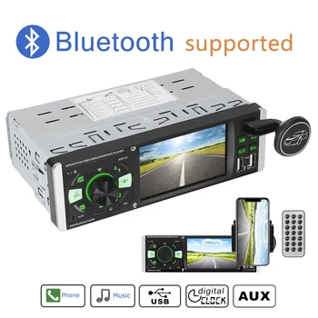 ISO Дистанционное Многоцветное Освещение 1 Din 4,1 Дюймовый Автомобильный HD Видео Голос Bluetooth 4,2 TF USB Быстрая Зарядка Аудио Видео MP5 Плеер