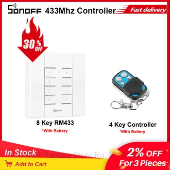 Itead SONOFF RF Controller RM433 8 Клавиш Дистанционного управления Работает с SONOFF D1/RF/ Slampher/TX/RF Bridge/iFan03 Smart Home
