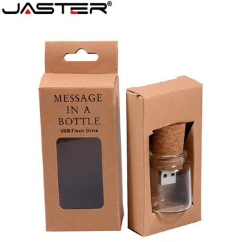 JASTER New Personality Drift Bottle + Бумажная Коробка Флешка 4 ГБ 8 ГБ Бутылка Желаний USB Флэш-Накопитель 16 ГБ 32 ГБ 64 ГБ Бесплатный Пользовательский Логотип