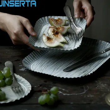 JINSERTA металлический поднос ретро десерт фруктовый торт хлеб закуска тарелка домашняя кухня организатор метизы украшения 
