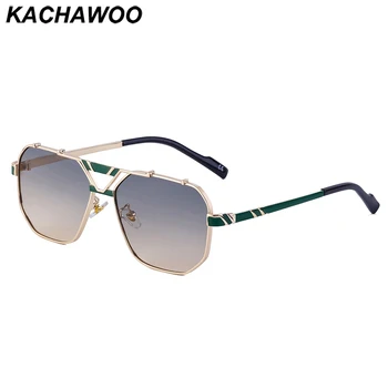 Kachawoo панк солнцезащитные очки мужские в квадратной оправе uv400 черные синие коричневые металлические солнцезащитные очки в стиле ретро мужские летние очки для вождения дешевые