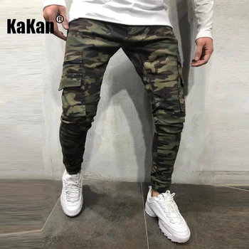 Kakan - Новые Европейские и Американские Трендовые Мужские джинсы с боковыми карманами для маленьких ног, Камуфляжные Длинные джинсы с несколькими карманами K45-0021