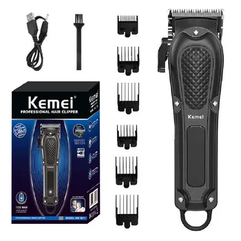 Kemei регулируемая машинка для стрижки волос для мужчин, профессиональный триммер для волос, электрическая беспроводная машинка для стрижки бороды, USB перезаряжаемая
