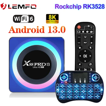 LEMFO X88Pro 13 Android Tv Box Android 13 WIFI 6 Поддержка 8K Декодирования 4 ГБ 32 ГБ 64 ГБ BT 5,0 ЧИП RK3528 Медиаплеер Smart Tv Box