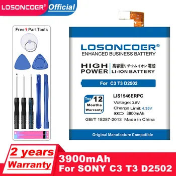LOSONCOER 3900 мАч LIS1546ERPC Аккумулятор Для SONY C3 T3 S55T S55U D2502 D2533 M50W D5103 Аккумулятор для Телефона + Бесплатные инструменты