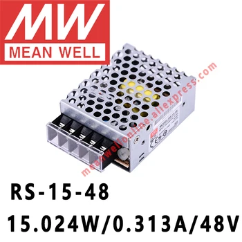 Mean Well RS-15-48 AC/DC 15,024 Вт/0,313 А/48 В Импульсный Источник питания с одним выходом интернет-магазин meanwell