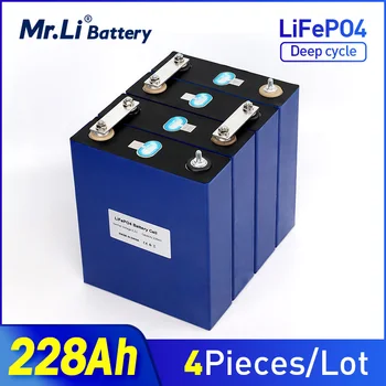 Mr.Li 4ШТ 228AH 200Ah Lifepo4 Аккумуляторная Батарея 3,2 В Литий-Железо-Фосфатных Элементов Для Лодки RV Golf Cart