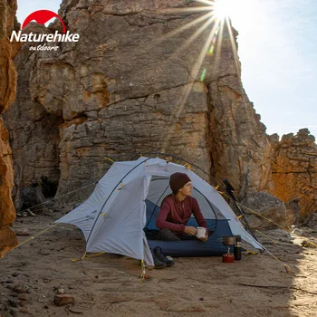 Naturehike 15D Ультралегкая двухместная палатка на открытом воздухе для 2 человек, профессиональное снаряжение для треккинга, альпинизма, кемпинга, непромокаемая палатка
