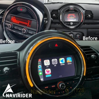 Navirider 128 ГБ Видеоплеер Мультимедийный GPS Для BMW Mini One 2017 F55 COOPER F56 CLUBMAN F54 Android Стерео Carplay Сенсорный Экран