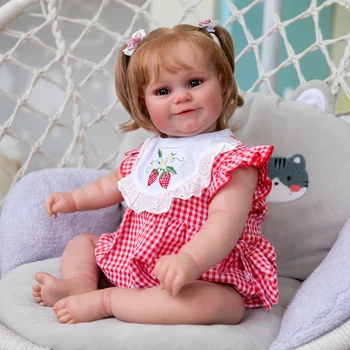 NPK 24-дюймовая Уже Готовая Раскрашенная Кукла Reborn Для Малышей Девочка Мэдди 3D Кожа Видимые Вены Коллекционная Художественная Кукла