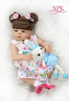 NPK 56 см девочка с загорелой кожей всего тела силиконовая игрушка для ванны куклы игрушка для ванны bebe doll reborn baby