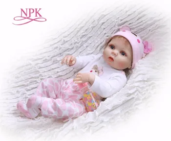 NPK 56 см силиконовая игрушка для ванны с полным телом, Кукла Для Новорожденных, Игрушка Для Девочек, Мальчиков, Новорожденные Куклы Для Детей, Подарки На День Рождения, Детское Платье