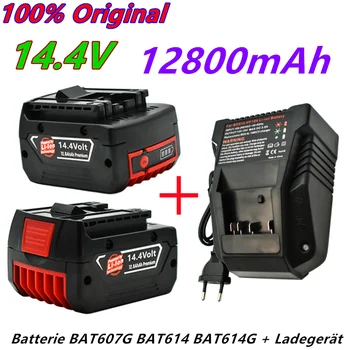 Original BAT614G Akku 14,4 V 12800mAh Lithium-ionen für Bosch 14,4 V Batterie BAT607G BAT614 BAT614G + Ladegerät
