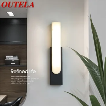 OUTELA Nordic Wall Lamp Современные креативные светильники прямоугольного дизайна с мраморным светодиодным освещением для гостиной и спальни.