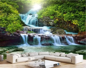 papel de parede Новый стиль горный водопад текущая вода зарабатывающая деньги природные пейзажи декоративная живопись фоновые обои