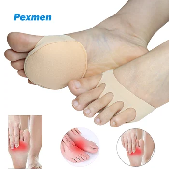 Pexmen 2/4 шт. Подушки для ног, подушечки для плюсневых костей, Невидимые носки, мягкие подушечки для ног, противоскользящая подушка для снятия боли в половине пальца стопы