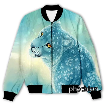 phechion Новая Мужская/Женская Повседневная Куртка С 3D Принтом Животного Леопарда, Модная Уличная Одежда, Мужская Свободная Спортивная Куртка и Пальто Q171