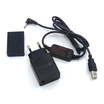 QC3.0 USB Зарядное Устройство + USB-кабель ACK-E12 + Соединитель постоянного тока DR-E12 LP-E12 Фиктивный Аккумулятор Для камеры Canon EOS M2 M10 M50 M100 M200