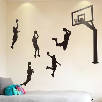 [SHIJUEHEZI] Наклейки на стену для баскетболиста, сделанные своими руками, наклейки на стены детских комнат для спальни подростка, украшения для детской комнаты
