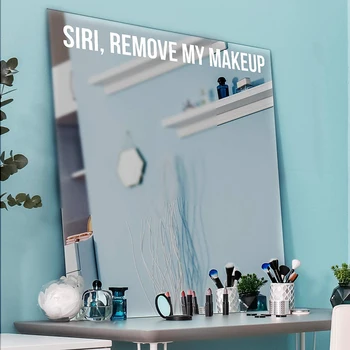 Siri Remove My Makeup Зеркальная Наклейка На стену Ванная Комната Забавная Современная Остроумная Модная Женская Зеркальная Наклейка Декор Спальни Гостиной