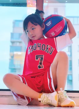 Slam Dunk Shohoku High School № 7 Ryota Miyagi Повседневная Жилетка Red SD Красная Баскетбольная Майка Для Детей