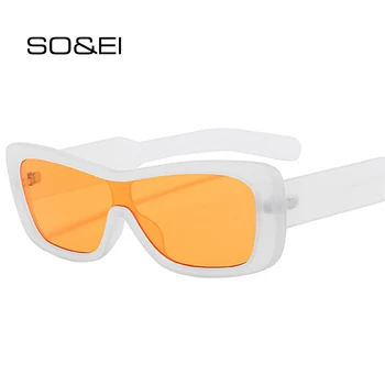 SO & EI Модные Квадратные Женские цельные солнцезащитные очки Ретро трендовых градиентных оттенков UV400, Мужские Оранжевые солнцезащитные очки