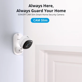 SONOFF CAM Slim Smart Home Security Camera Mini WiFi Камера видеонаблюдения 1080P, двусторонний звук, автоматическое отслеживание движения, видеозапись.
