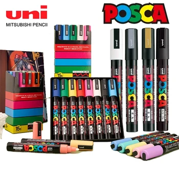 Uni Posca Paint Markers Набор Ручек для рисования 48/29/36/16/8/7 цветов, PC-1M/3M/5M/8K/17K Полный Набор Для Рисования POSCA Marker Подарок