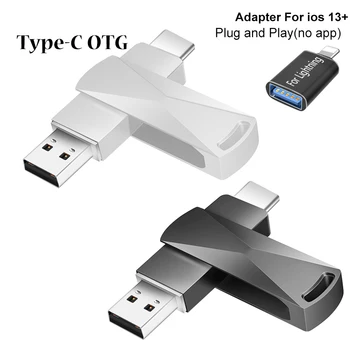 USB Флэш-Накопитель 2 ТБ 1 ТБ Type-C Интерфейс USB 2.0 Портативный U-Диск 32G 64GB 128G USB Карта Памяти Для Телефона ПК