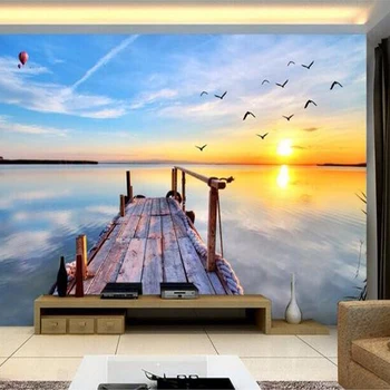 wellyu Изготовленная на заказ большая 3D фреска современный природный пейзаж морской пейзаж большая фреска спальня гостиная фон обои для стен