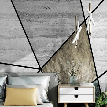 wellyu Индивидуальные большие фрески модное украшение дома в скандинавском минималистичном стиле мраморные геометрические обои с золотой линией для телевизора