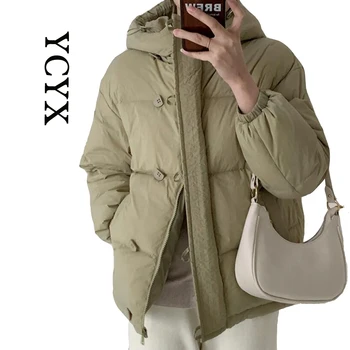 YCYX 2023, Зимняя Модная Женская Теплая Пуховая куртка, Толстое Пуховое пальто, Женская Верхняя одежда, Пальто, 90% белый утиный пух, удобная ткань