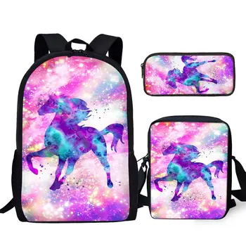 YIKELUO Dream Starry Sky / galaxy / cosmic Horse С принтом подростковой записной книжки, игровой книжки, студенческого учебника, рюкзака, сумки-мессенджера