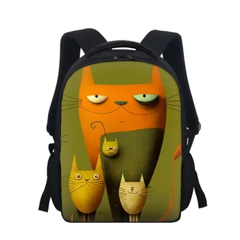 Yikeluo Студенческий рюкзак с рисунком милого кота и животных, школьная сумка для подростков, Женский Мужской рюкзак для ноутбука, сумка для подгузников для мальчиков и девочек