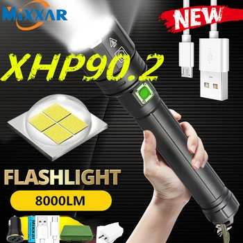 Z20 Подарок на 2021 ГОД XHP90.2 Ультра Мощный 26650 Светодиодный фонарик USB Перезаряжаемый XHP70 Тактический фонарь 18650 Zoom Camp Torch