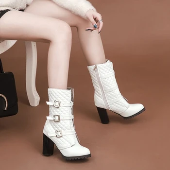 Zapatos De Mujer / Ботильоны; Женские Пикантные Короткие ботинки на платформе и высоком каблуке; Фетиш-обувь из лакированной кожи на молнии; Женские Большие размеры 50 T7-6