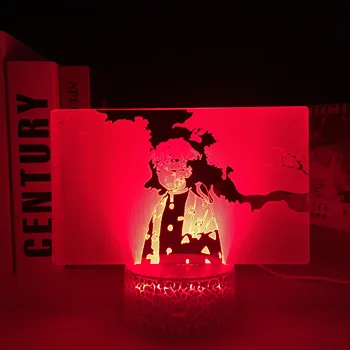 Zenitsu Аниме Demon Slayer 3D Светодиодный Белый Базовый Светильник для Детской Спальни Декор Свет Подарок Ребенку На День Рождения Свет Настольная Лампа Челнока
