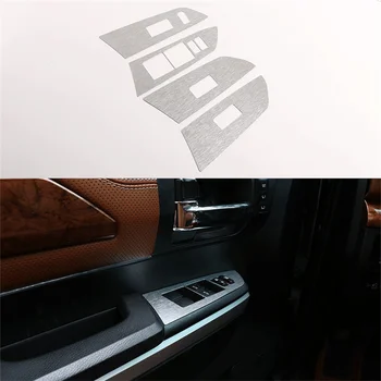 Автомобильный стайлинг из алюминиевого сплава, Кнопки переключения стеклоподъемника, наклейки на рамку для Toyota Tundra 2014-2021, Аксессуары для интерьера
