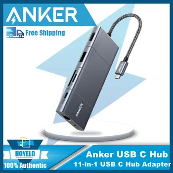 Адаптер Anker USB C Hub PowerExpand 11-в-1 USB C Hub-концентратор с 4K60Hz HDMI и DP мощностью 100 Вт
