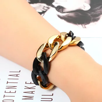 Акриловый браслет для женщин, модные асимметричные браслеты-цепочки, браслеты с подвесками, браслет, ювелирный подарок