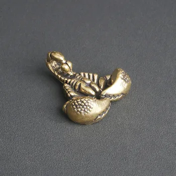 Антикварный латунный Скорпион, Медные украшения в виде скорпиона, Маленькие бронзовые изделия