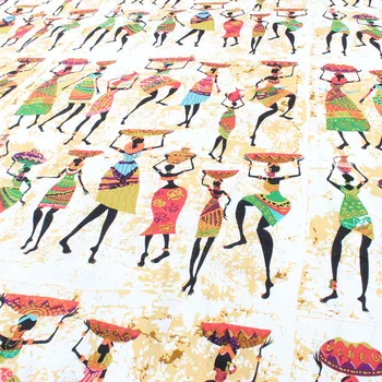 Африканская женская льняная хлопчатобумажная ткань в стиле пэчворк Льняной материал Швейные поделки Домашний декор шириной 57 дюймов