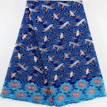 Африканская сухая Польская вуалевая ткань Высококачественная Нигерийская хлопчатобумажная кружевная ткань с вышивкой Швейцарской вуалью из Швейцарии для вечернего платья