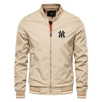 Бейсбольная куртка с фирменным принтом Baseball League, мужская повседневная куртка-бомбер со стоячим воротником, осенние высококачественные куртки Slim Fit