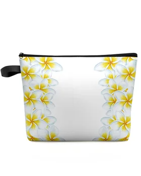 Белый Цветок Плюмерии, дорожная косметичка большой емкости, Портативная сумка для хранения макияжа, женский водонепроницаемый пенал