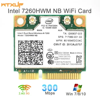 Беспроводная карта WiFi для Intel 7260HMW 7260 NB Mini PCI-E 300 Мбит/с 802.11N 2,4 G/5 ГГц для ноутбука 7260NB