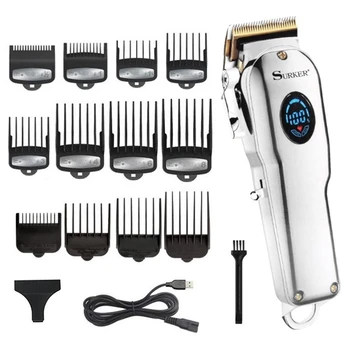 беспроводная мощная машинка для стрижки волос профессиональный парикмахерский триммер для волос электрический мужской станок для стрижки бороды перезаряжаемый